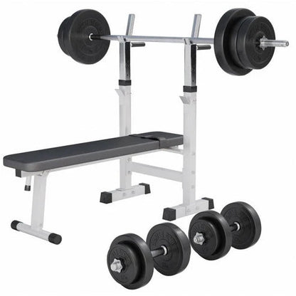 Bänkpress Paket 70 kg – Skivstång, Vikter & Bänk för Hemmagym