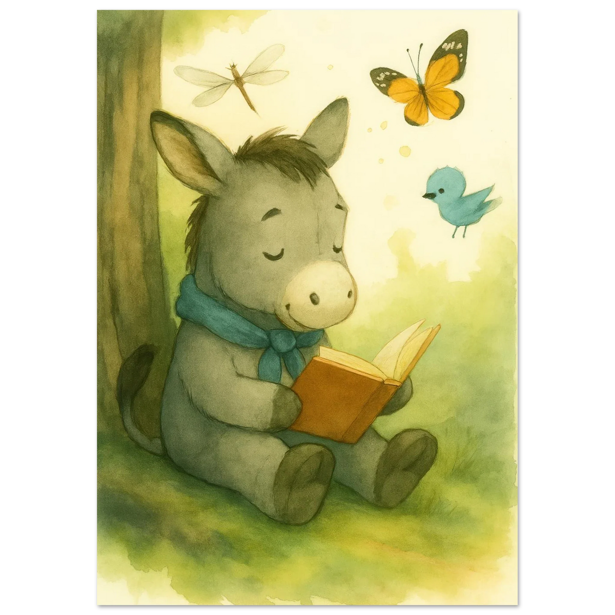 Little Donkey's Quiet Corner: Enchanting Storytime Art Print