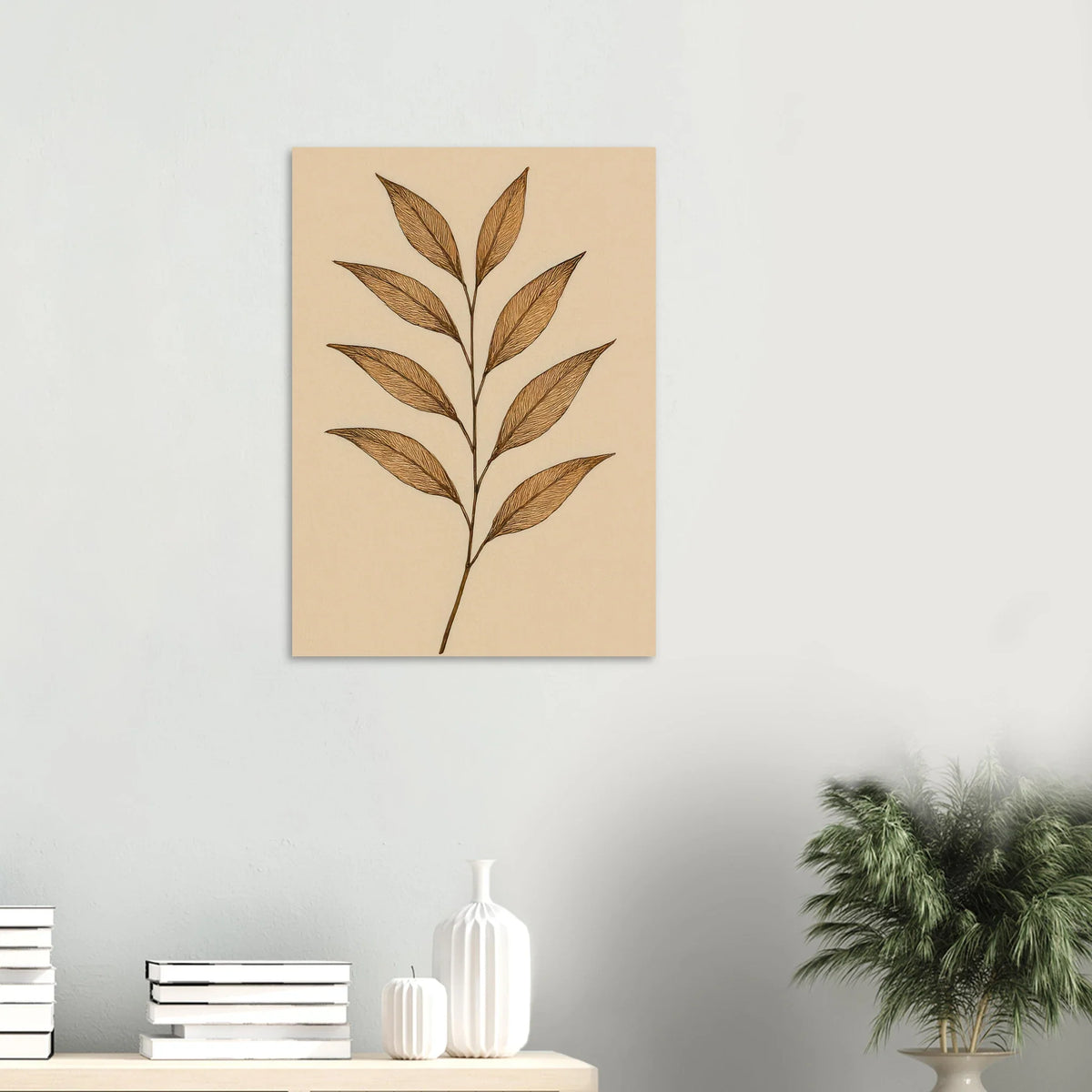 Frukter – Elegant Botanical Line Art Poster in Rich Earth Tones