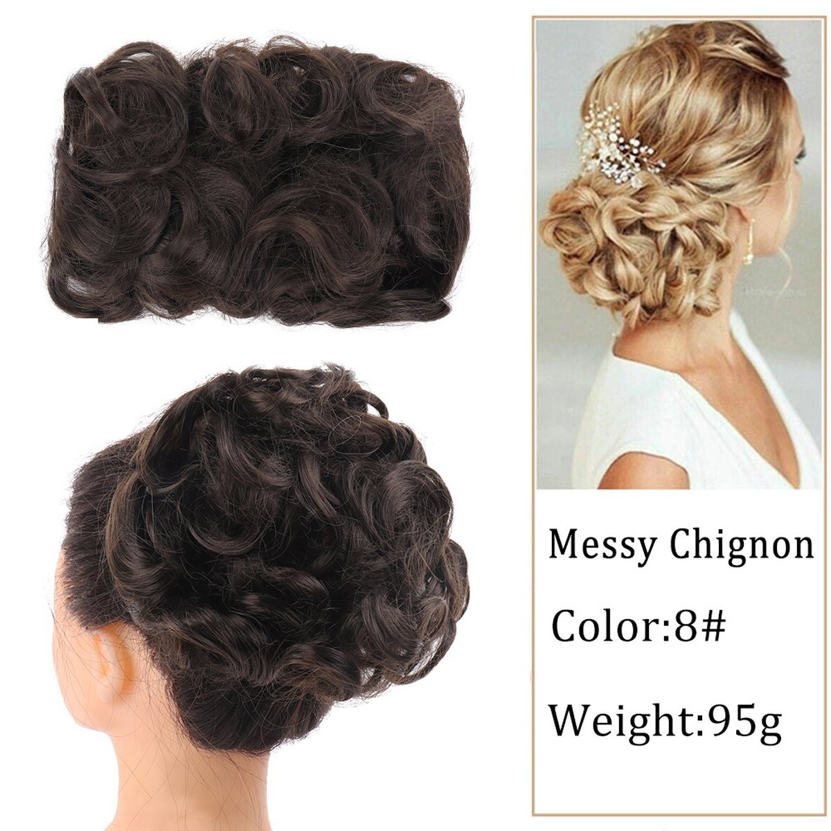 Curly Comb-In Bun Hairpiece