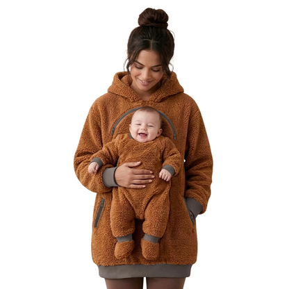 Sherpa Fleece Baby Pouch Hættetrøje