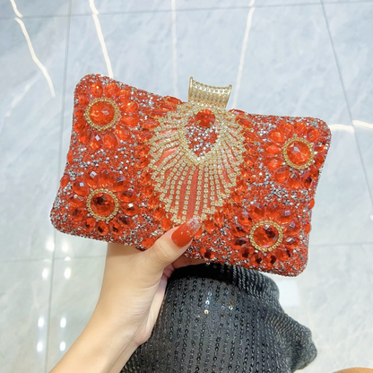 Floral Rhinestone Clutch