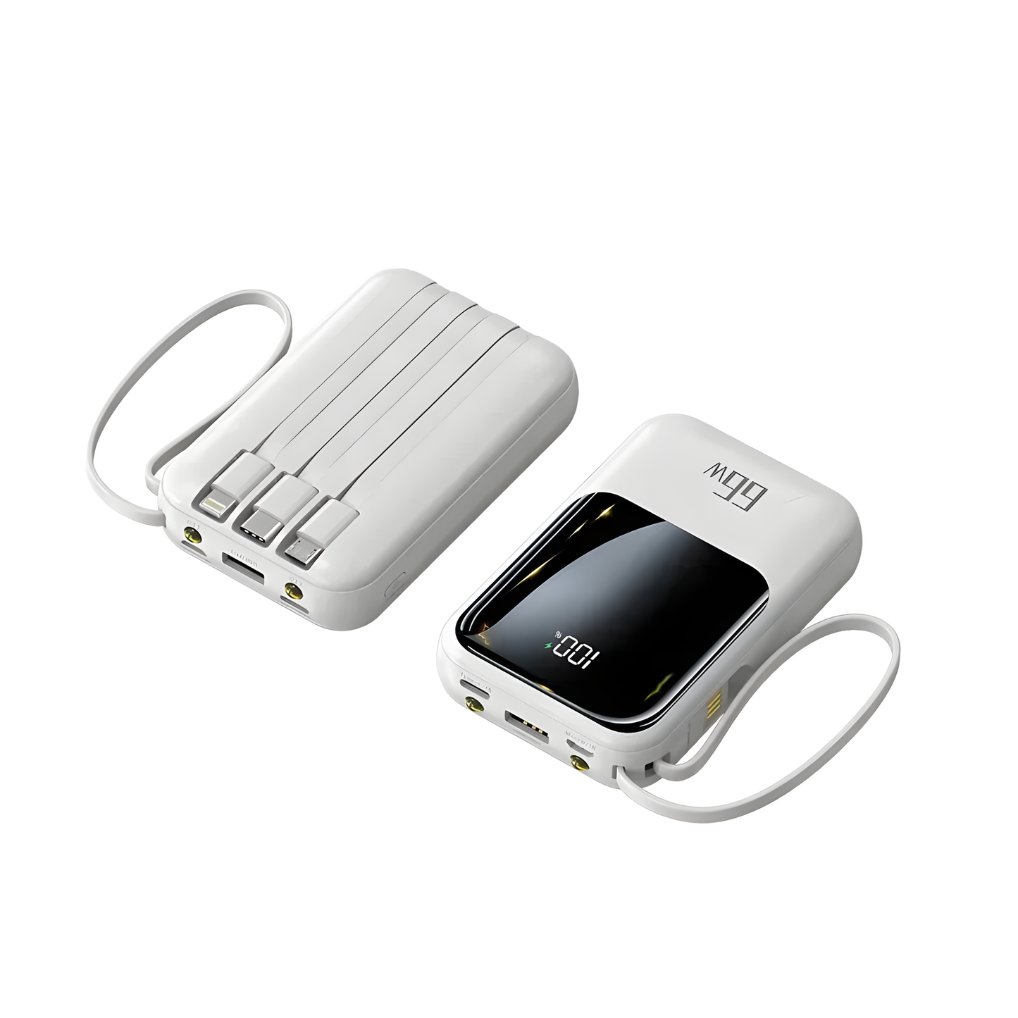 66W Power Bank with Built-In Cable