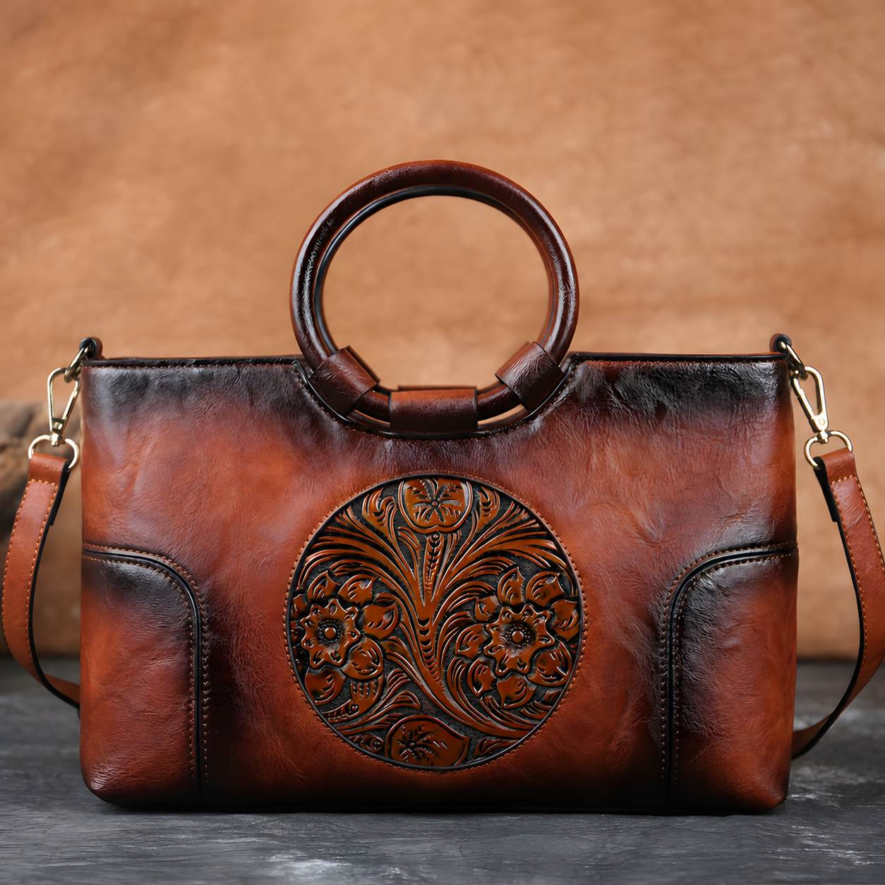 Embossed Crossbody Handbag
