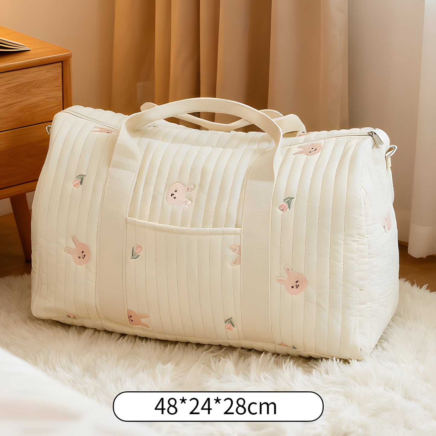 Large Cotton Travel and Diaper Bag