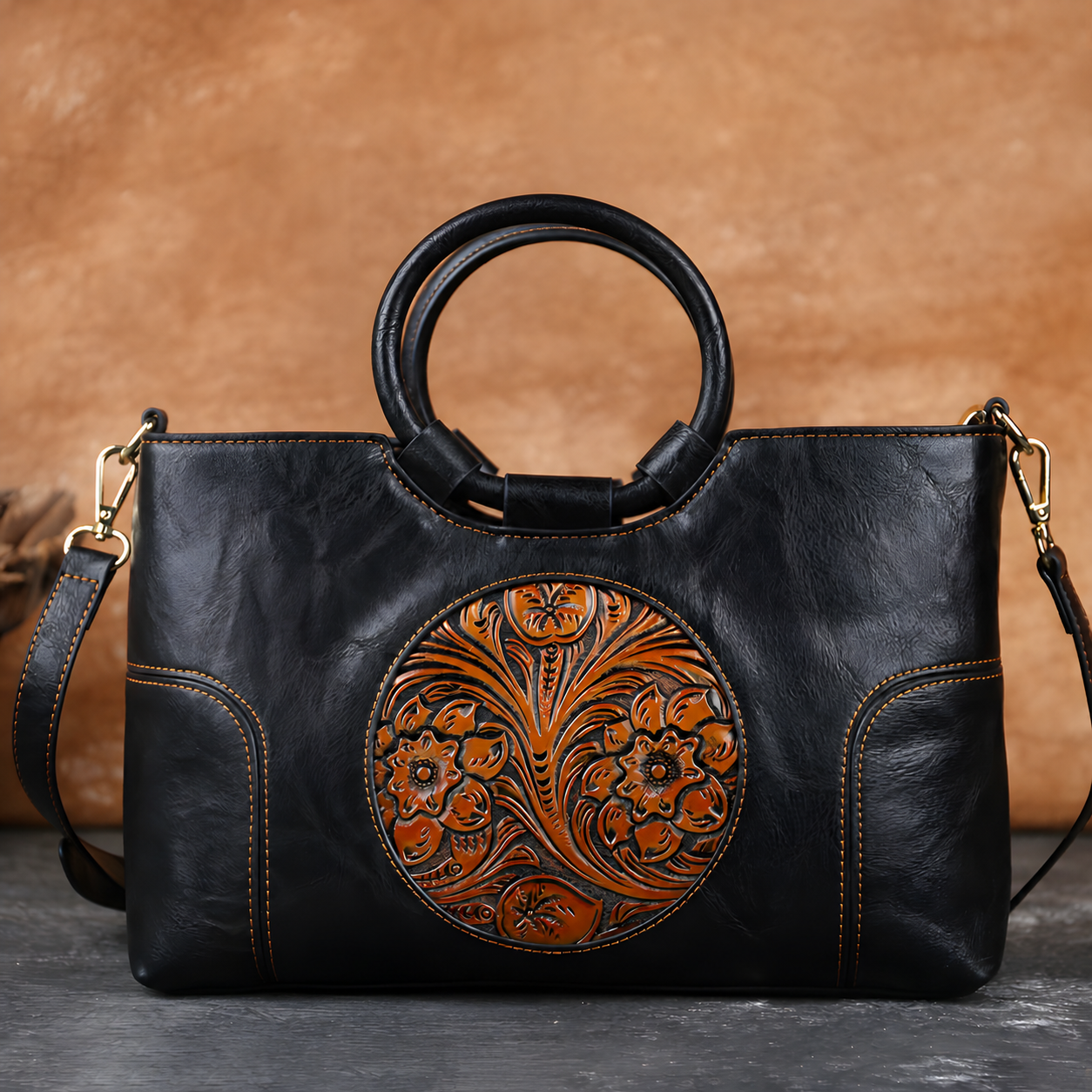 Embossed Crossbody Handbag