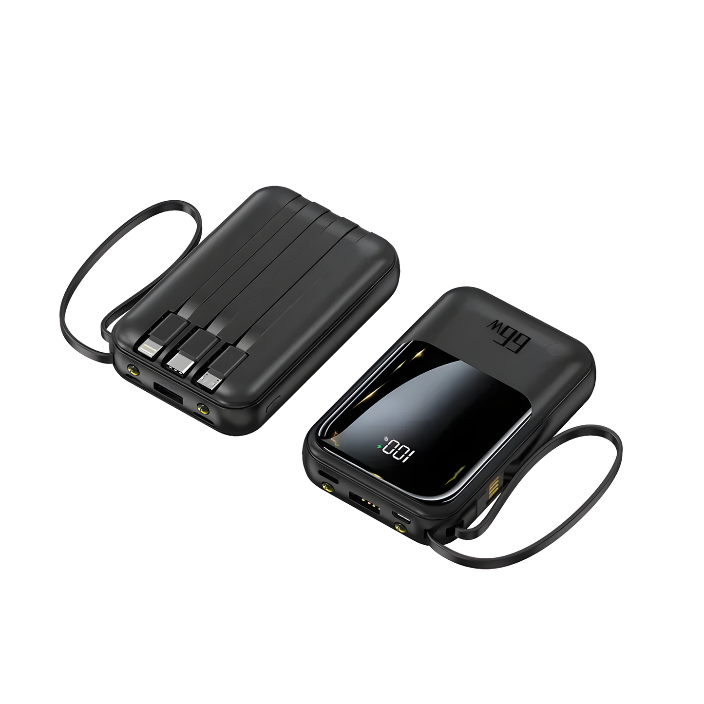 66W Power Bank with Built-In Cable