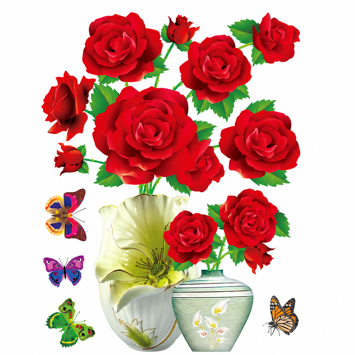 Floral Vase Wall Decal