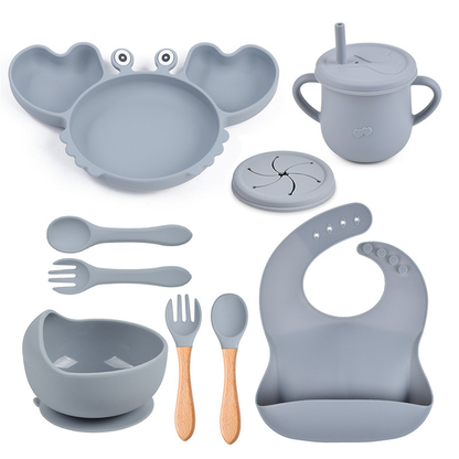 Silicone Crab Baby Feeding Set