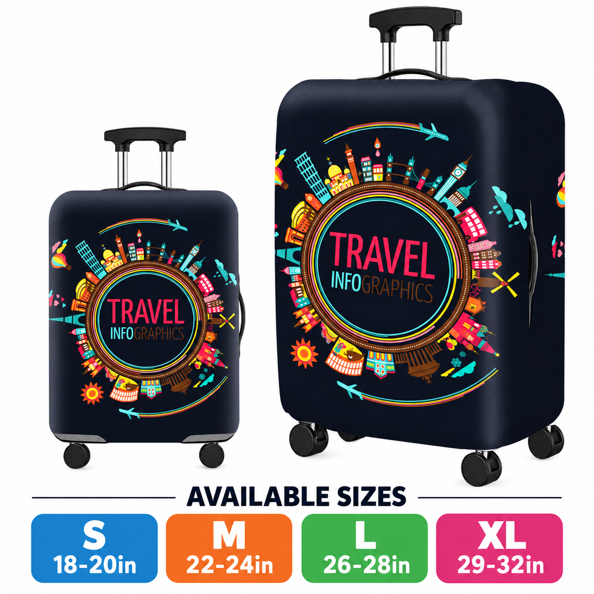 Printed Stretch Suitcase Cover