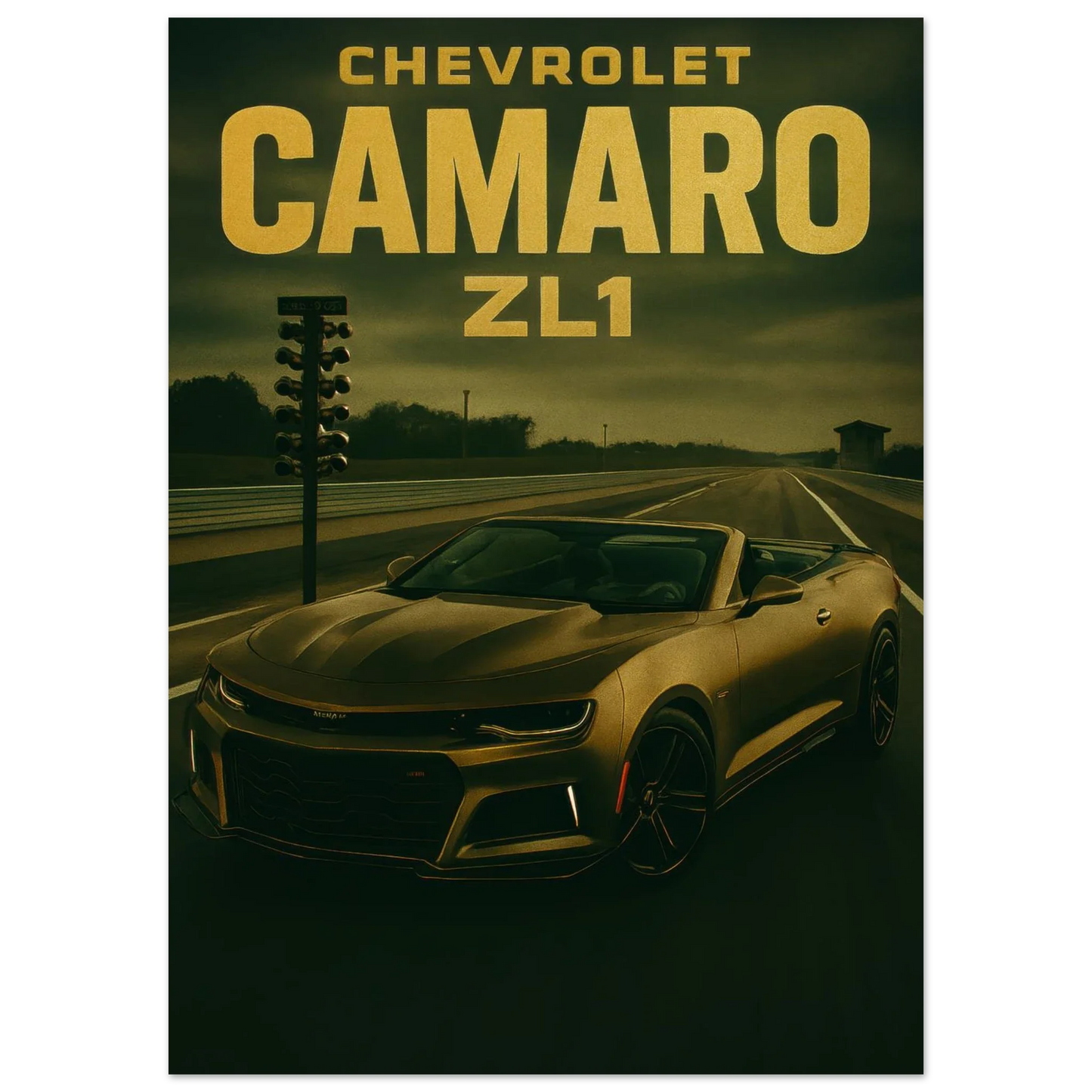 Chevrolet Camaro ZL1 Golden Hour Drive Poster – Iconic Muscle Car Wall Art