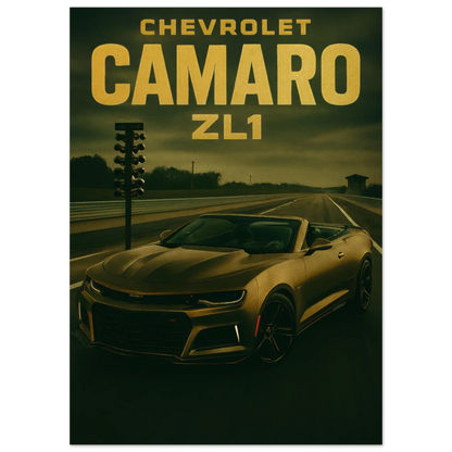 Chevrolet Camaro ZL1 Golden Hour Drive Poster – Iconic Muscle Car Wall Art