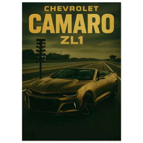 Chevrolet Camaro ZL1 Golden Hour Drive Poster – Iconic Muscle Car Wall Art