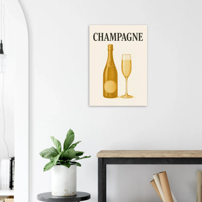 Vintage Champagne Celebration Poster - Elegant Art Print for Your Home Bar or Kitchen