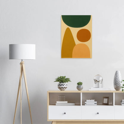 Abstrakt Minimalistisk Konsttryck: Jordnära Former i Stilren Design