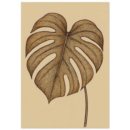 Frukter: Elegant Monstera Leaf Art Print – Elevate Your Space with Nature's Golden Touch, Available in Multiple Sizes