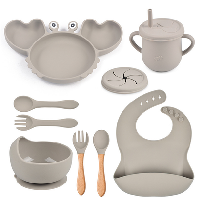 Silicone Crab Baby Feeding Set