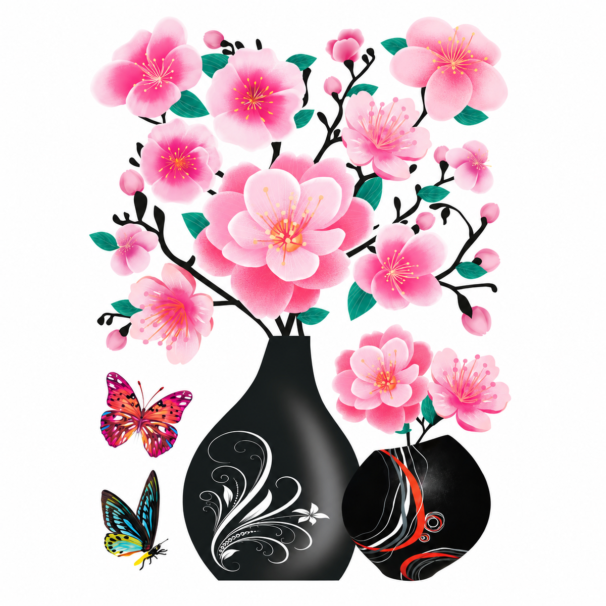 Floral Vase Wall Decal
