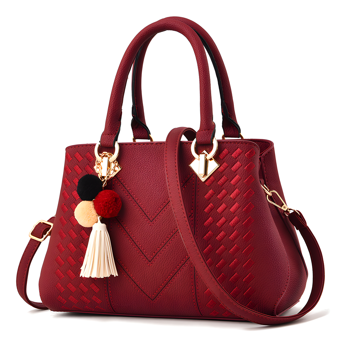 Textured Top-Handle Handbag