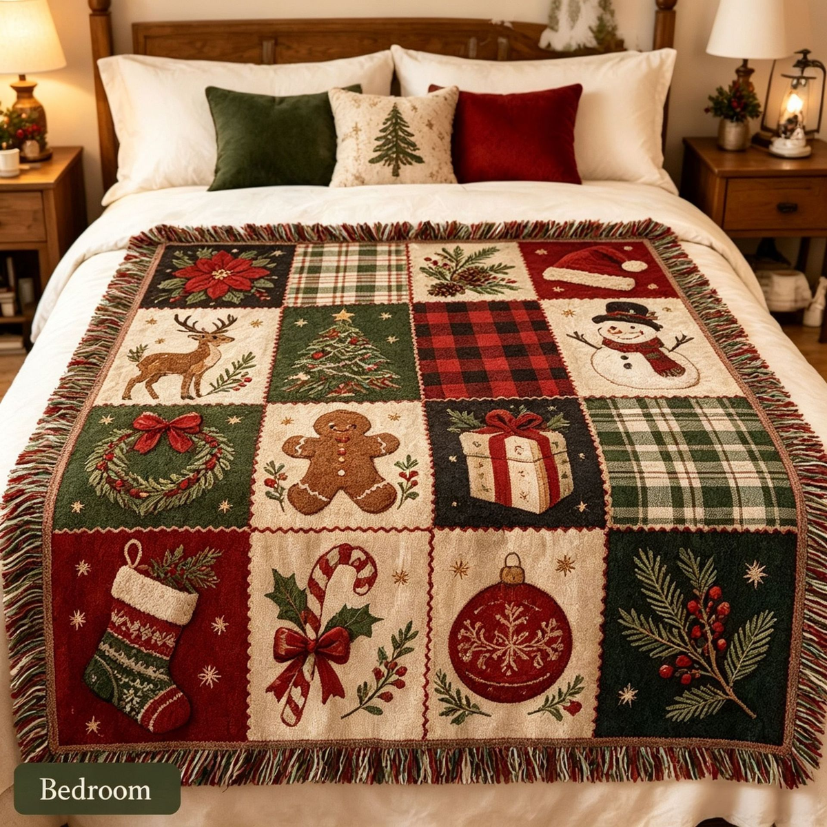 Illustrated Woven Throw Blanket