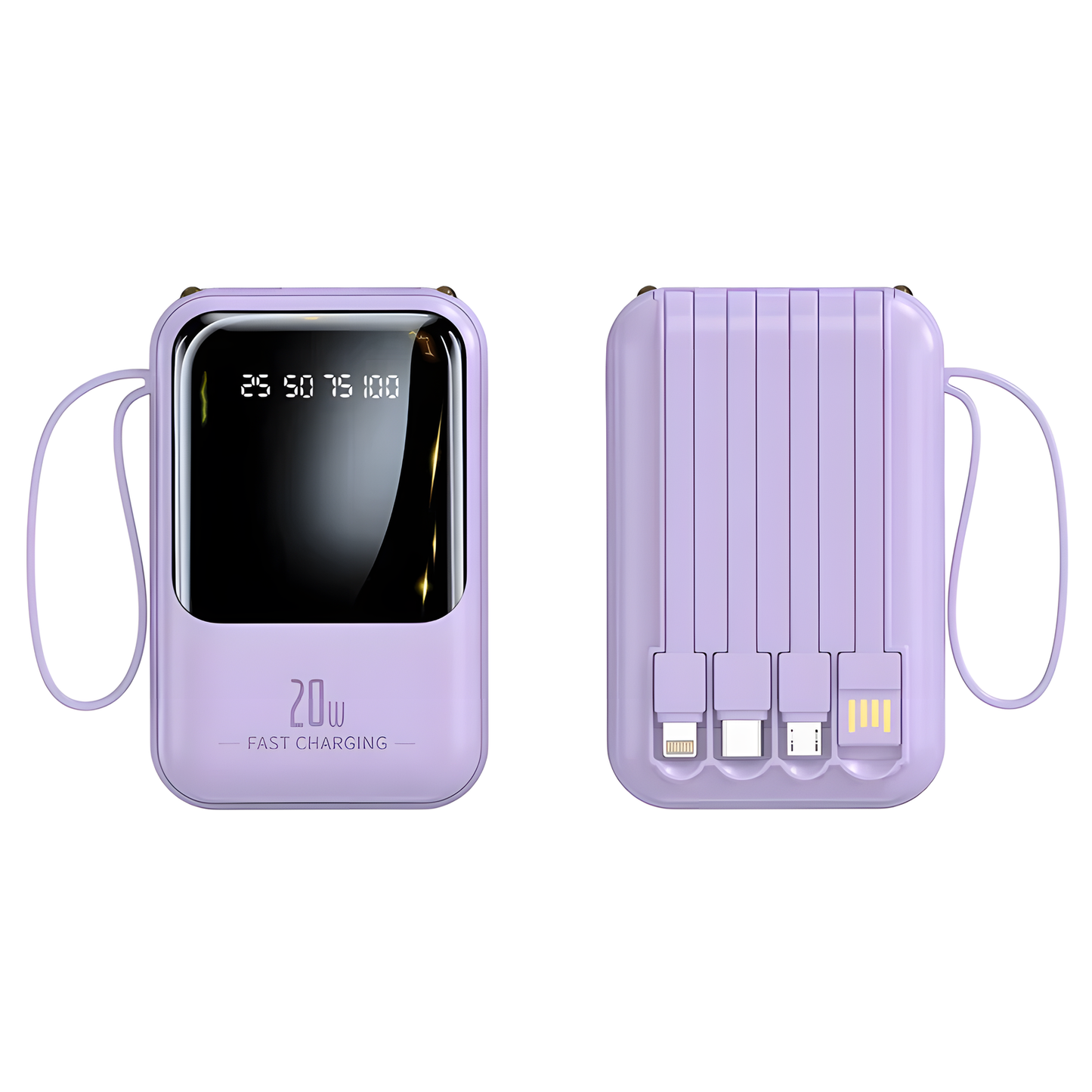 66W Power Bank with Built-In Cable