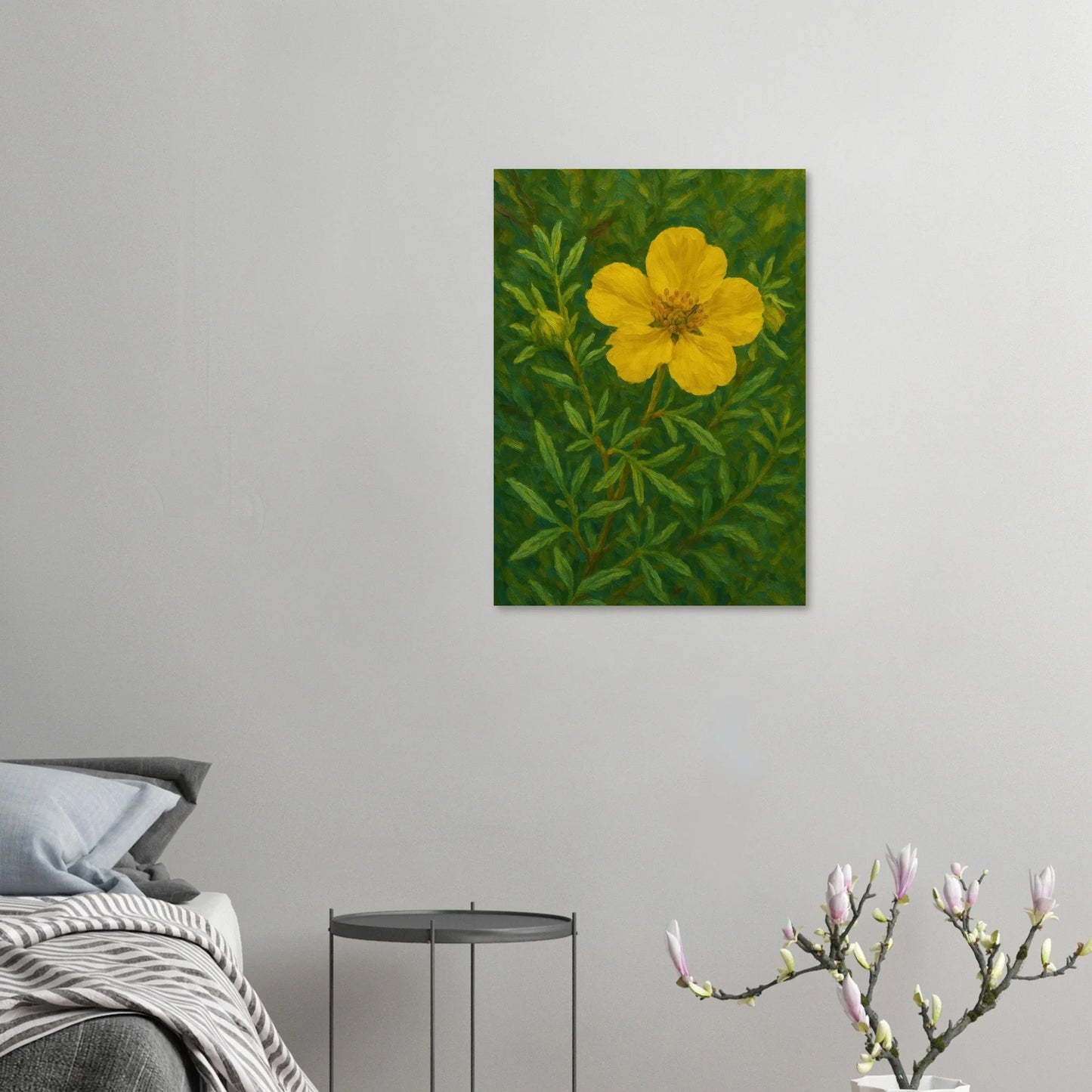 Vibrant Yellow Blossom Art Print – Golden Bloom Poster for Bright Spaces