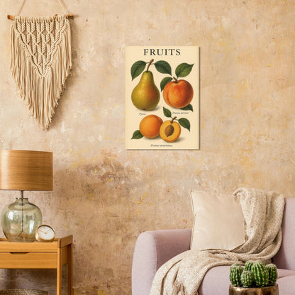 Frukter – Botanisk Vintage Frukt Illustration Poster – Klassisk Konsttryck i Flera Storlekar