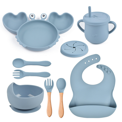 Silicone Crab Baby Feeding Set