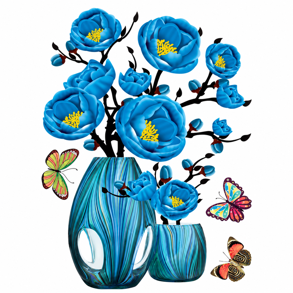 Floral Vase Wall Decal