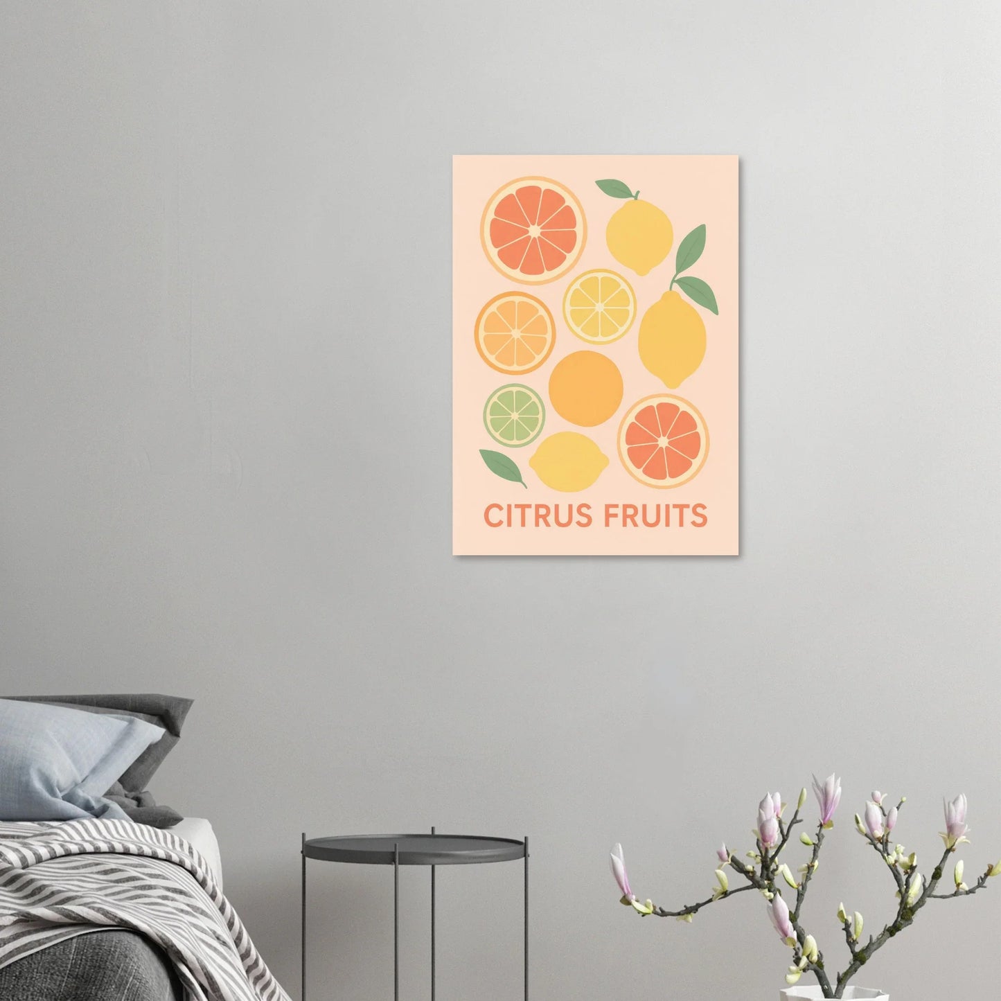 Fresh Citrus Fruits Minimalist Art Poster – Vibrant Kitchen & Dining Decor in Your Preferred Size