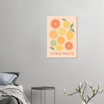 Fresh Citrus Fruits Minimalist Art Poster – Vibrant Kitchen & Dining Decor in Your Preferred Size