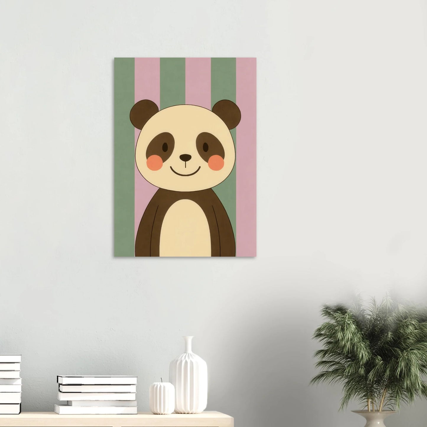 Söt Panda Konsttryck – Charmig och Lekfull Konst för Barnrummet, Tillgänglig i Flera Storlekar