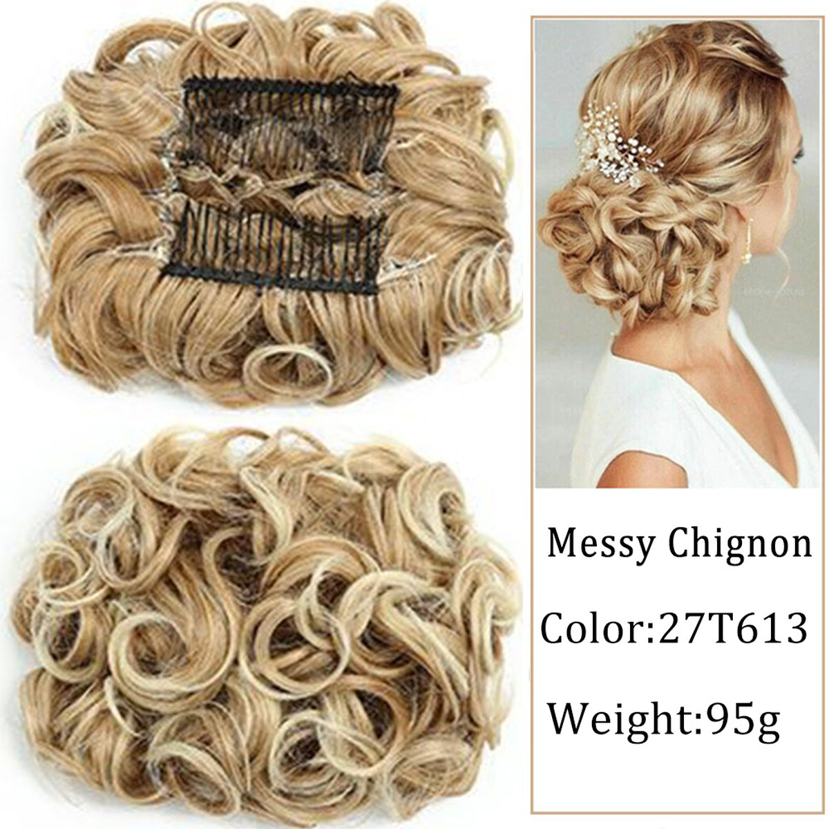 Curly Comb-In Bun Hairpiece