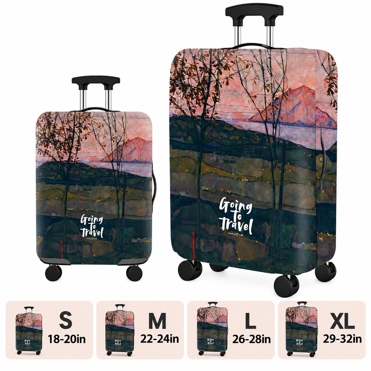 Printed Stretch Suitcase Cover