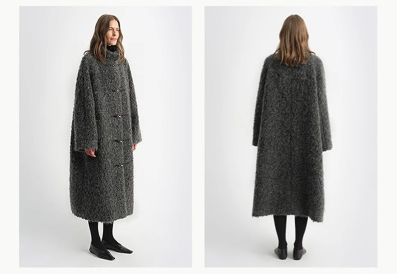 Circle Long Fur Toggle Coat for Women