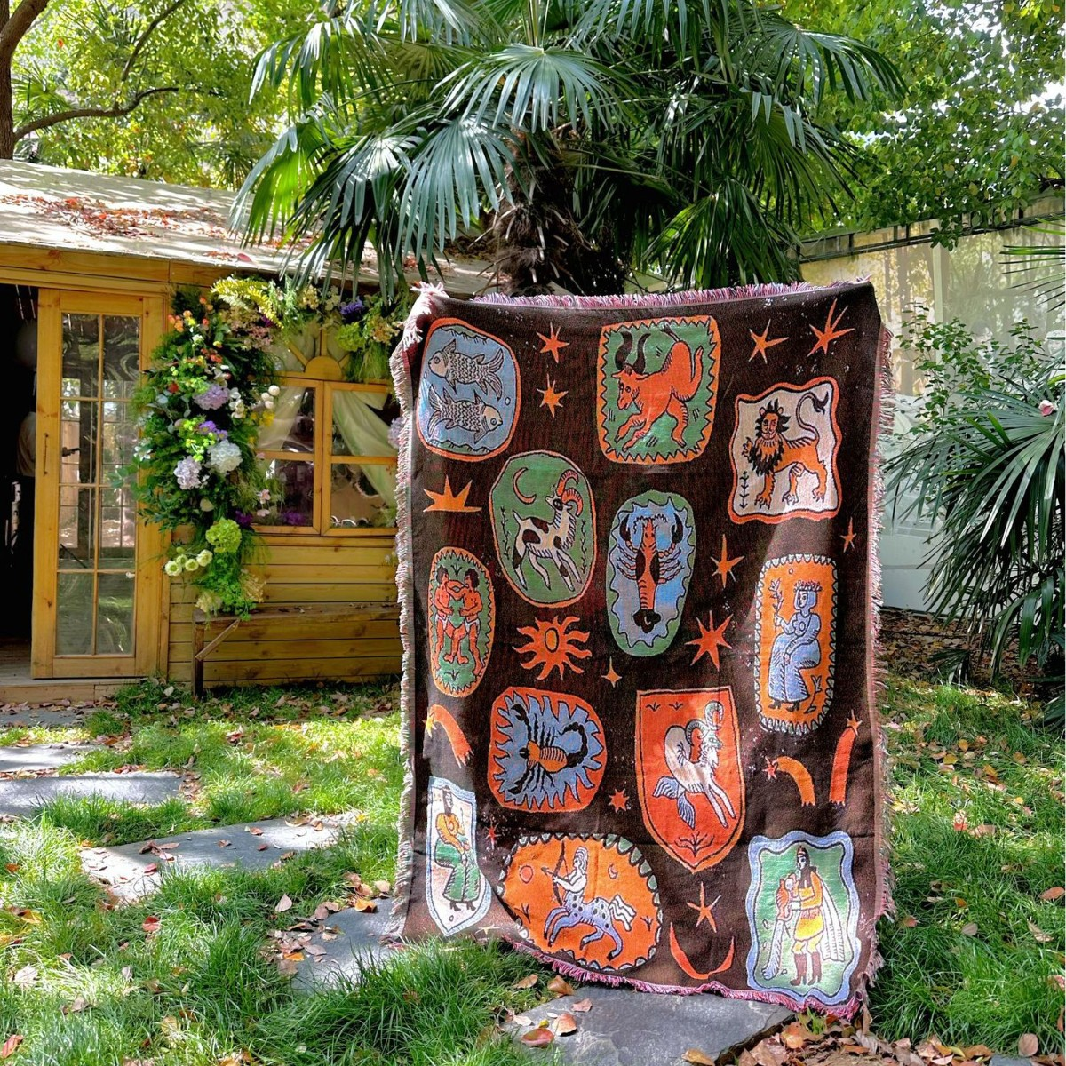 Illustrated Woven Throw Blanket