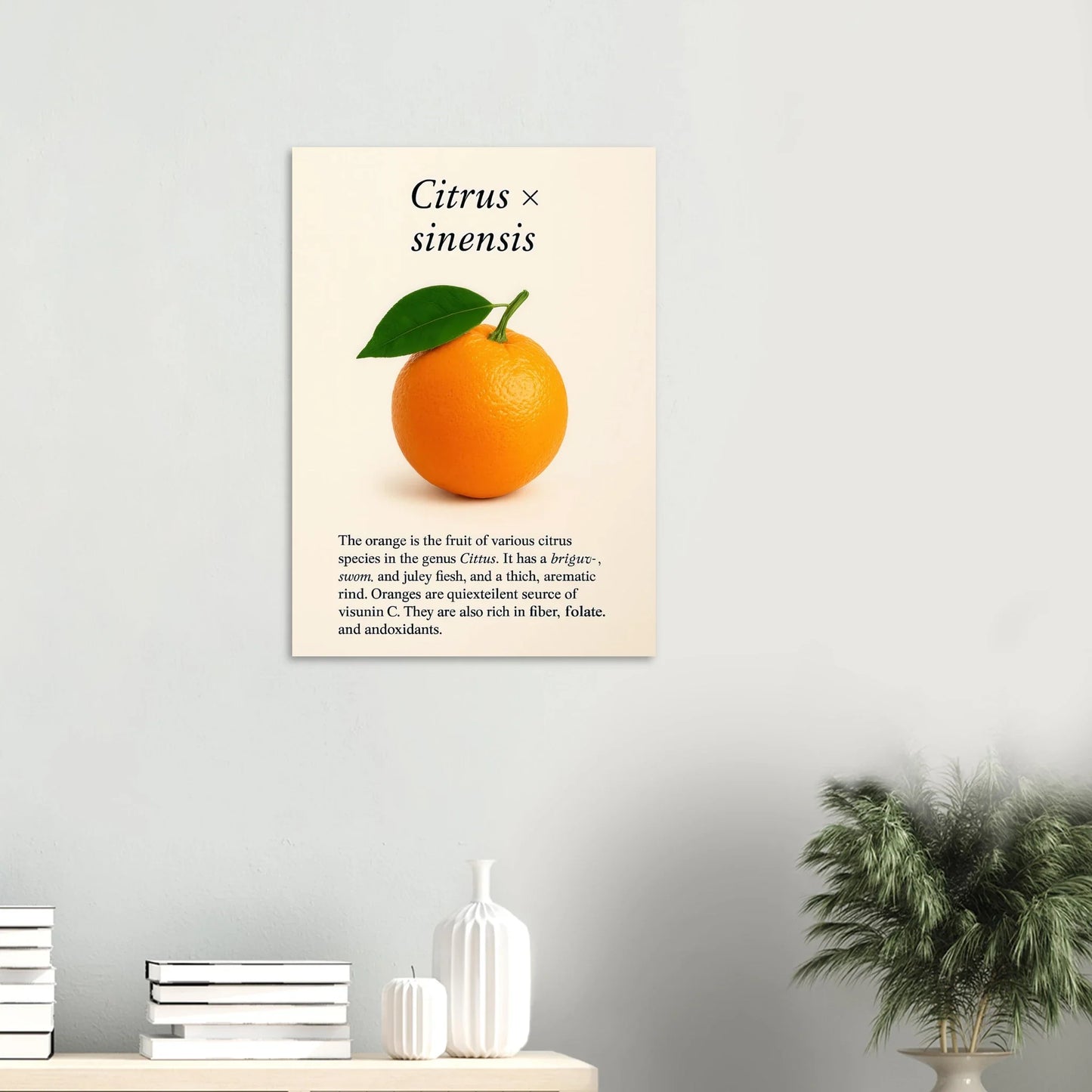 Frukter: Levande Apelsin Botanisk Konsttryck – Premium Halvblank Poster i Flera Storlekar