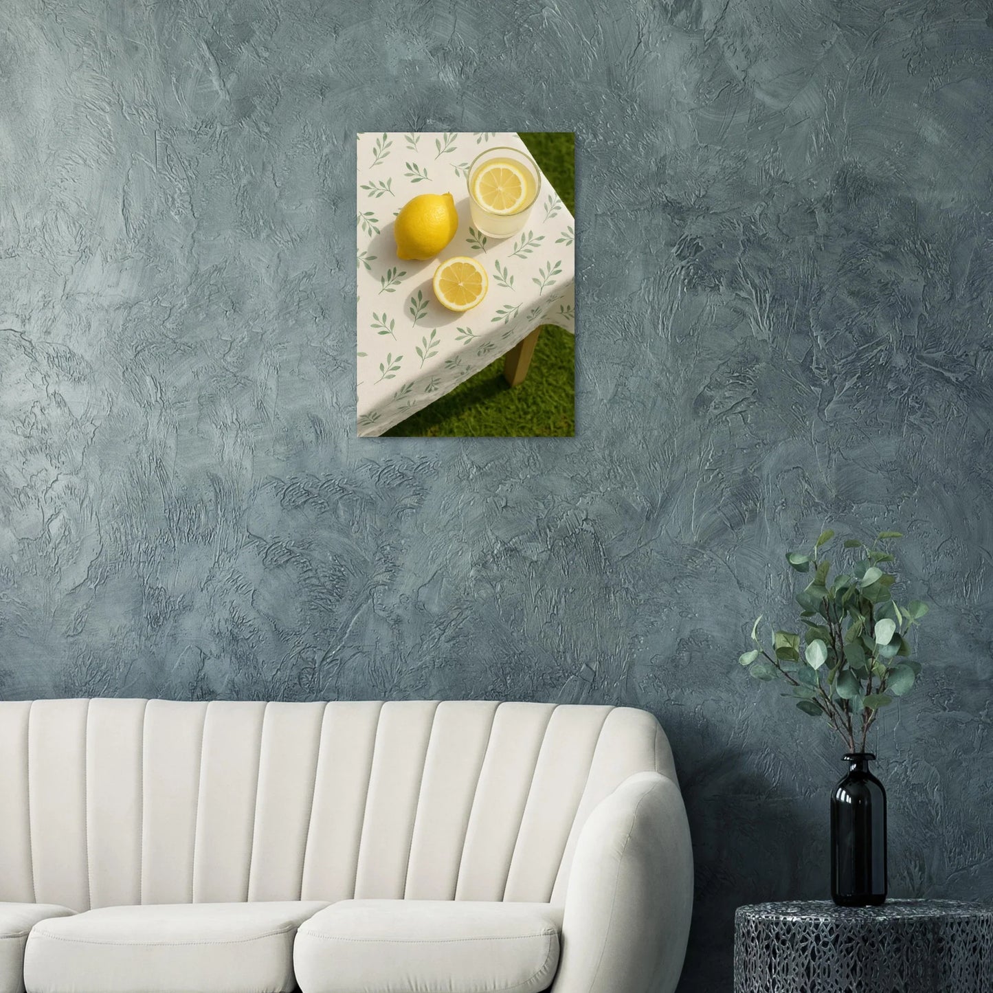 Fresh Lemon & Greenery Pattern Poster - Choose Your Perfect Size
