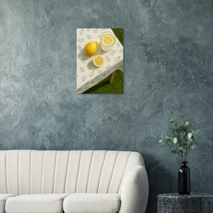 Fresh Lemon & Greenery Pattern Poster - Choose Your Perfect Size