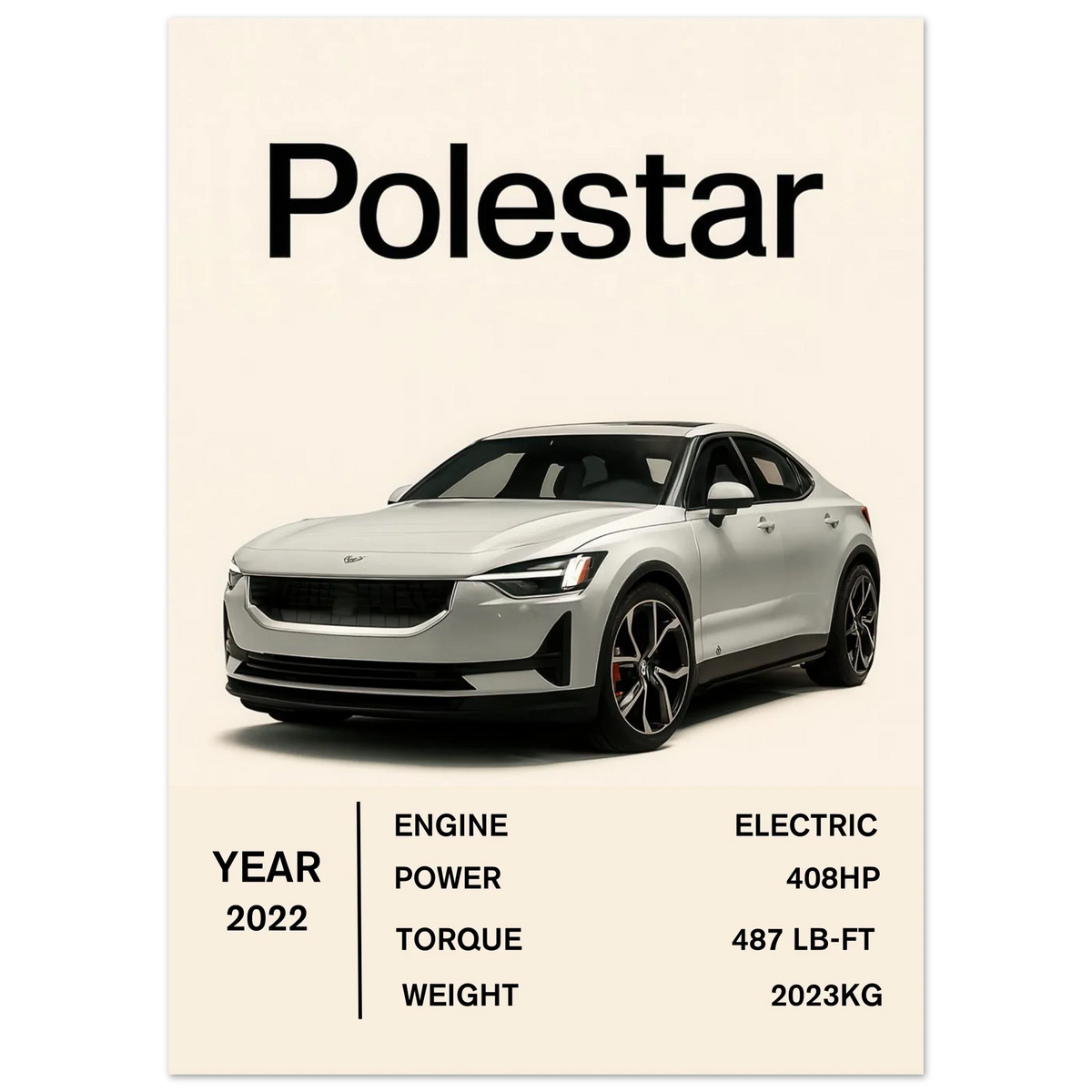 Polestar Performance Konsttryck – Modern Elbilsaffisch i Flera Storlekar