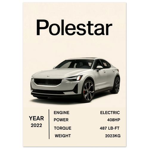 Polestar Performance Konsttryck – Modern Elbilsaffisch i Flera Storlekar