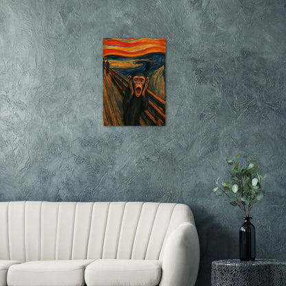 Munk-ey Scream Art Print - Expressive Chimp Masterpiece Poster