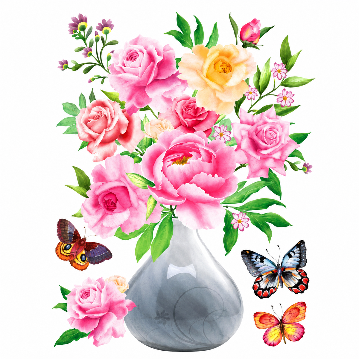 Floral Vase Wall Decal