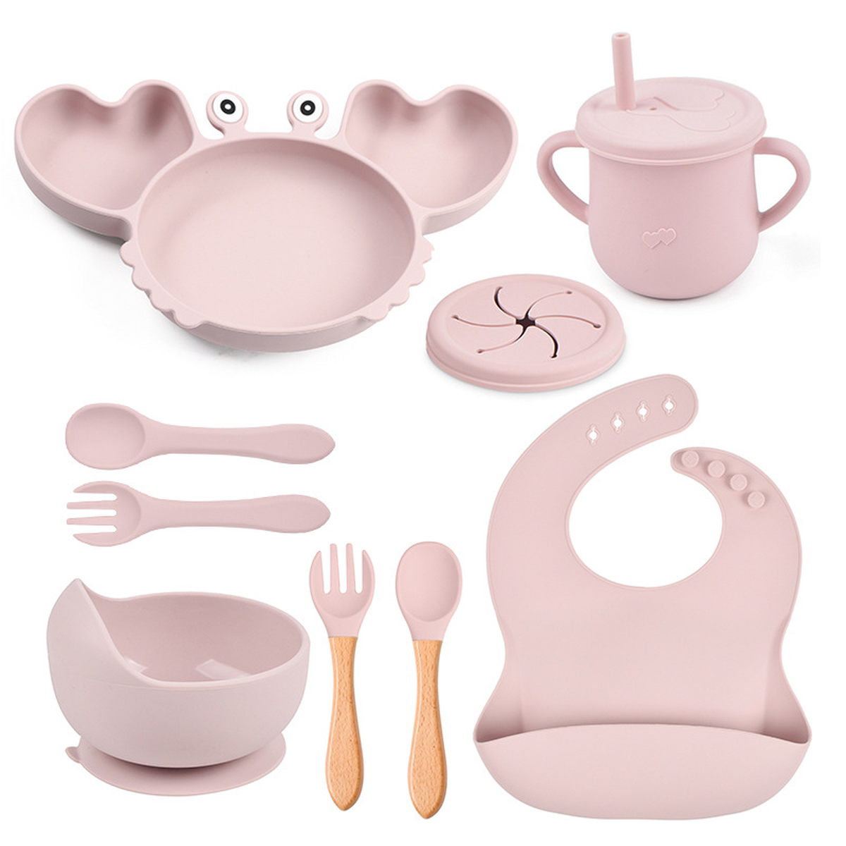 Silicone Crab Baby Feeding Set