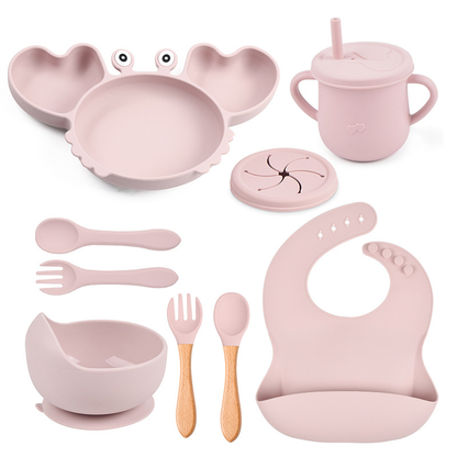 Silicone Crab Baby Feeding Set