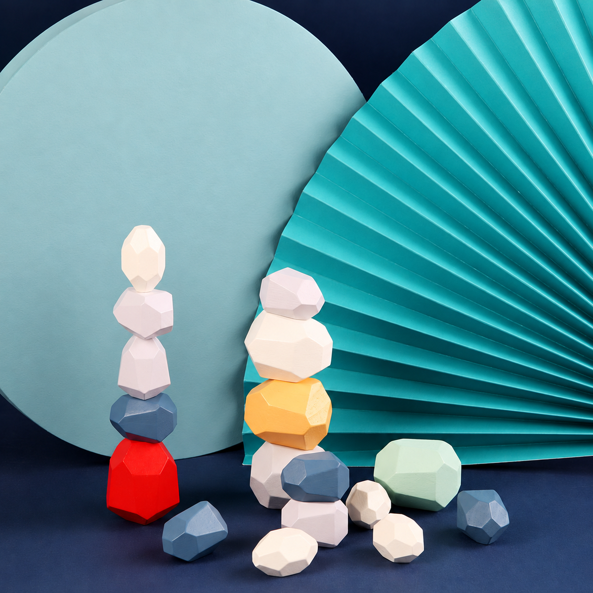 Wooden Balancing Stone Blocks