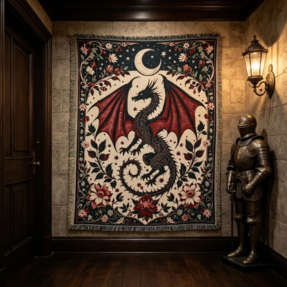 Illustrated Woven Throw Blanket
