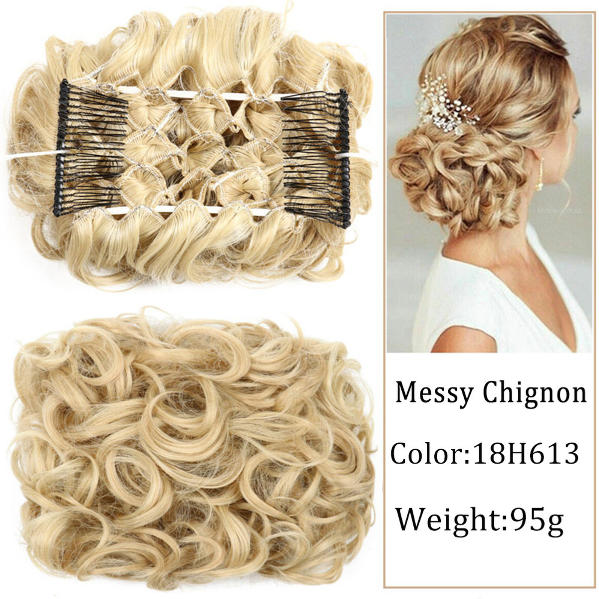 Curly Comb-In Bun Hairpiece