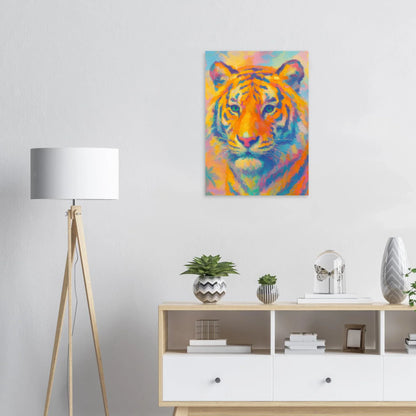 Djur: Psychedelic Tiger Canvas Print - Vibrant Abstract Wildlife Art in Multiple Sizes