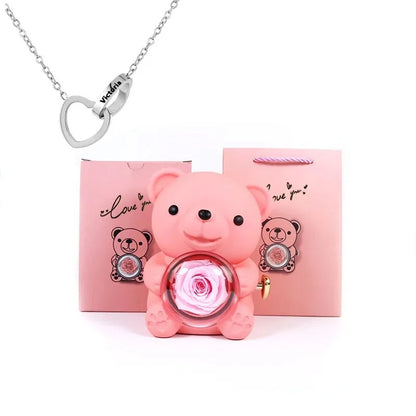 Evig ros nallebjörn med halsband